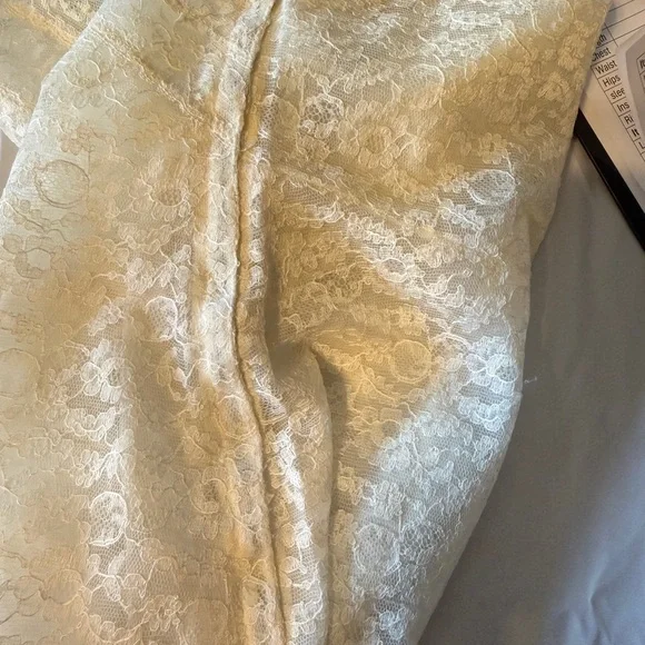 Vintage 60s Ivory Lace Slip Dress Made in USA S - Picture 8 of 13